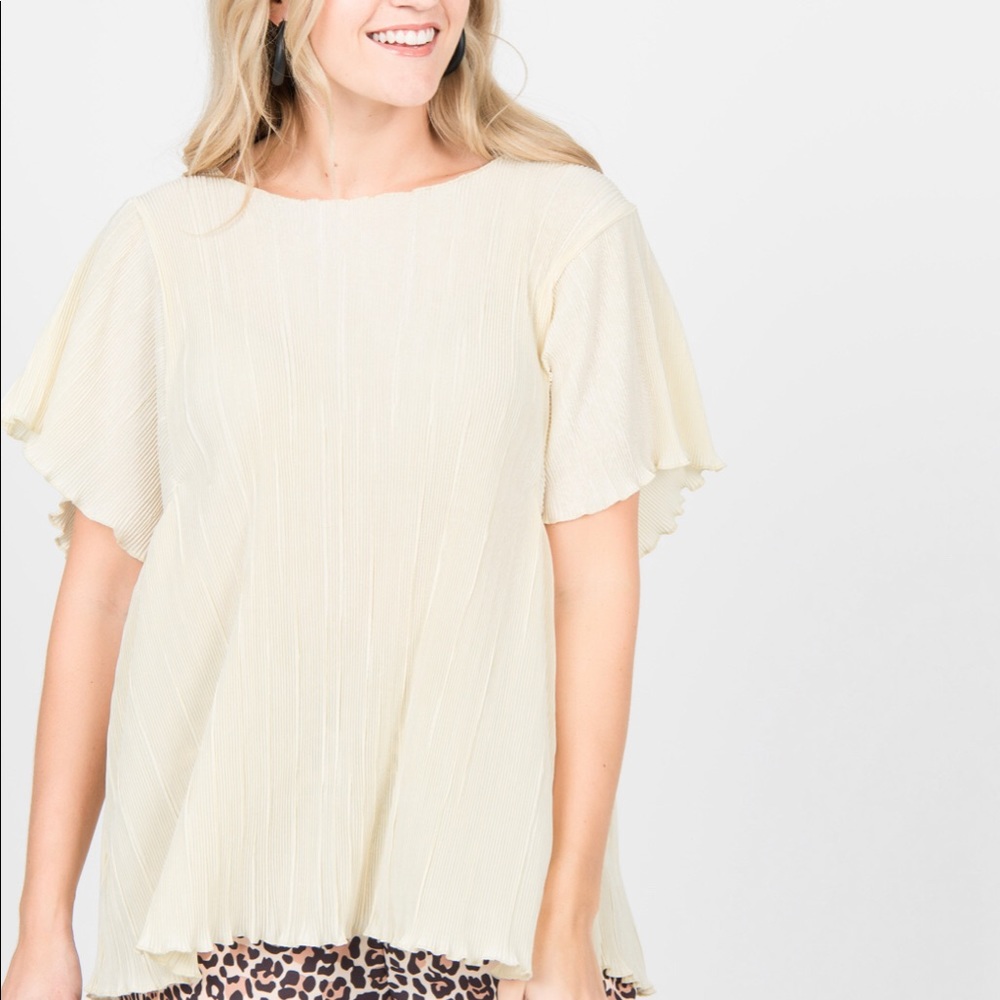 Crystal pleat midi top